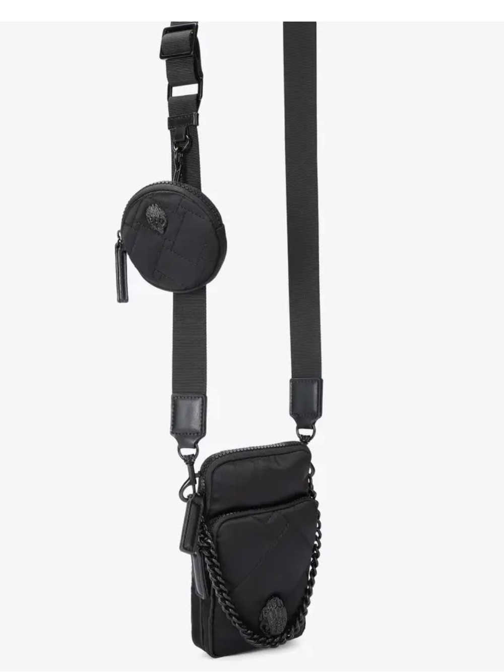 Kurt Geiger Recycled black phone cross body bag - Picture 5 of 6
